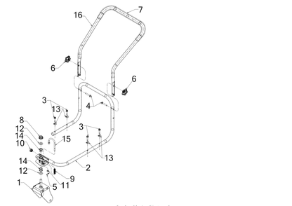 Handle Diagram and Parts List for JS1150 (24A67M4710)(2018) Cub Cadet Leaf Blower / Vacuum